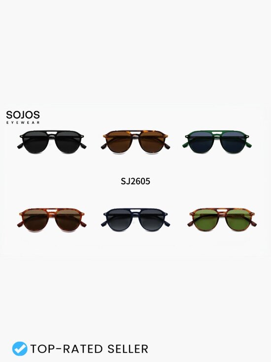 Retro Aviator Polarized Sunglasses Square Frame UV400 Protection Trendy